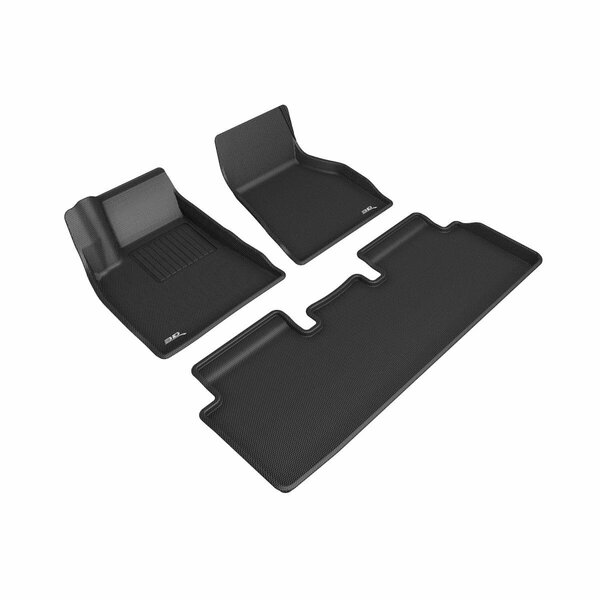 3D Maxpider R1 R2 Kagu Floor Mat for 2020-2021 Tesla Model S, Black L1TL02001509